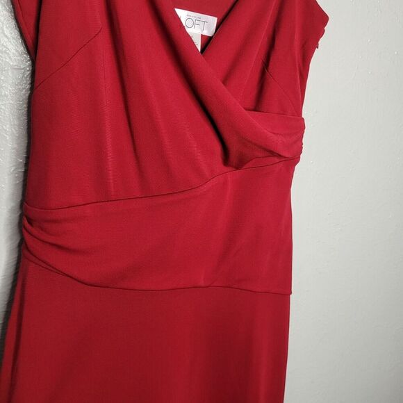 Loft Ann Taylor Womens Size 4 Shift Dress Surplice Vneck Sleeveless Cocktail Red - Picture 4 of 7